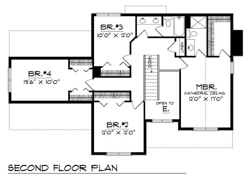 Floor Plan Second Story of Country Plan #101-1119