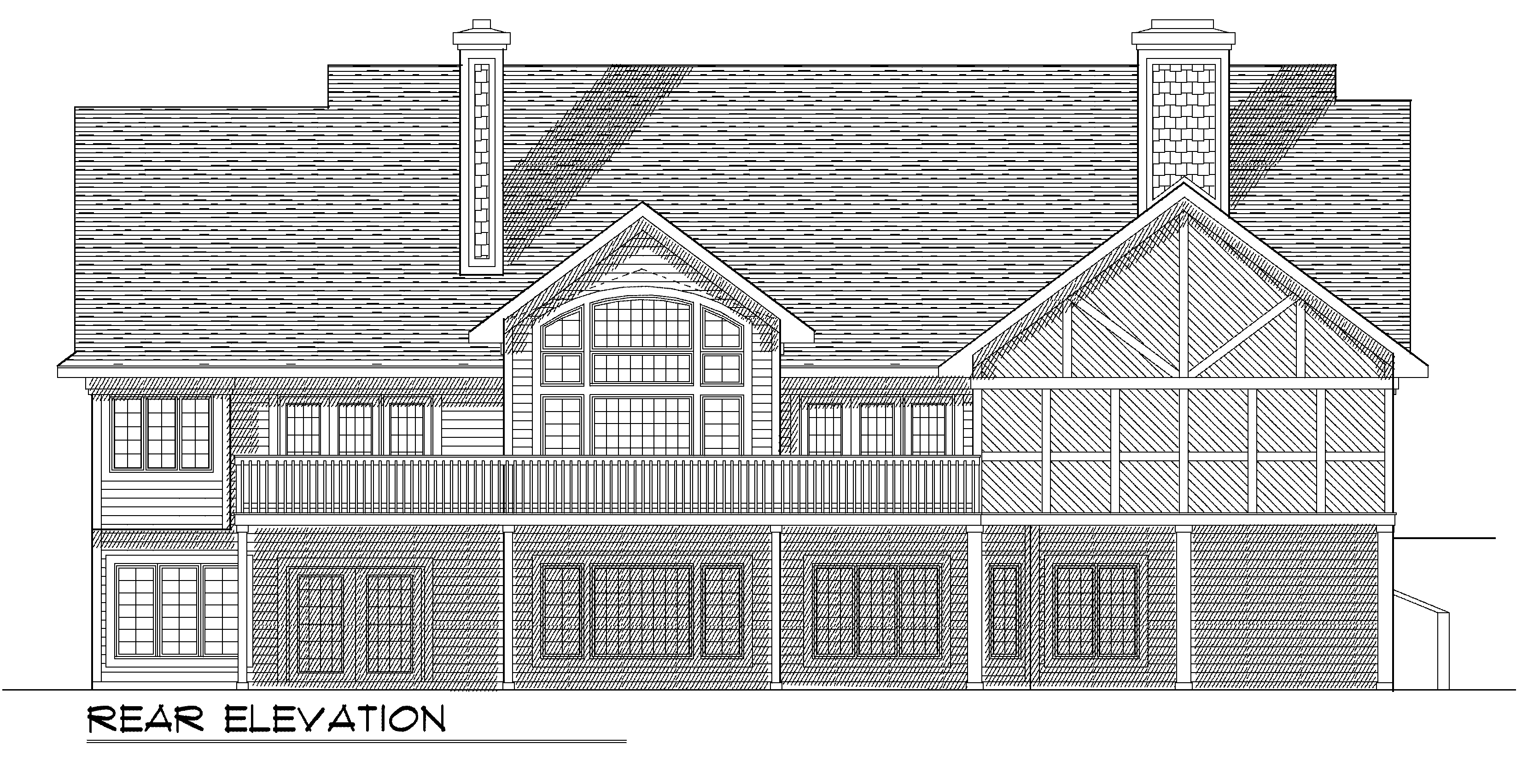 Home Plan Rear Elevation of this 3-Bedroom,2370 Sq Ft Plan -101-1120