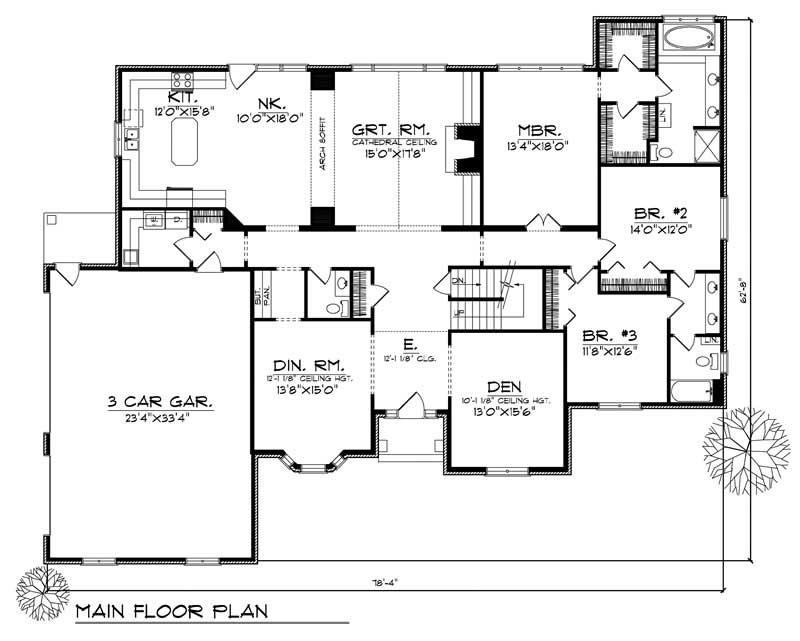 Floor Plan First Story of European Plan #101-1121