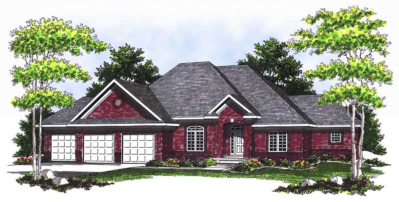 Front View of this 3-Bedroom, 2383 Sq Ft Plan - 101-1123