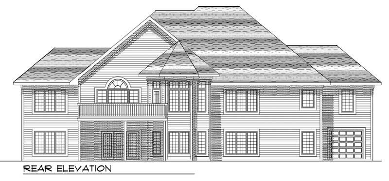 Home Plan Rear Elevation of this 3-Bedroom,2383 Sq Ft Plan -101-1123