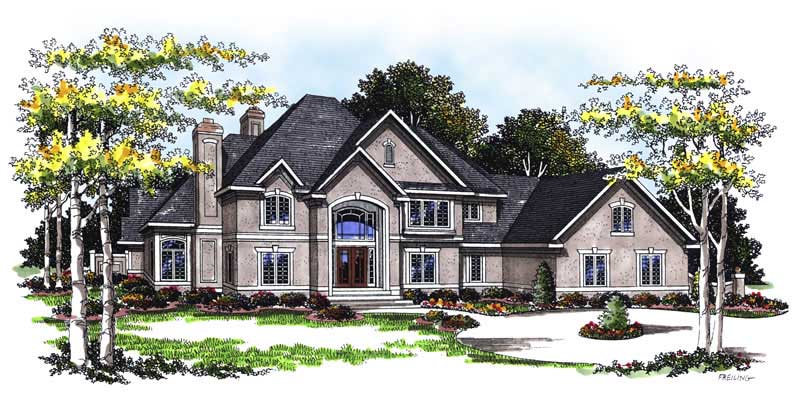 Front View of this 4-Bedroom, 5185 Sq Ft Plan - 101-1126