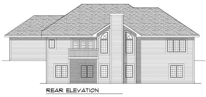 Home Plan Rear Elevation of this 2-Bedroom,1710 Sq Ft Plan -101-1130