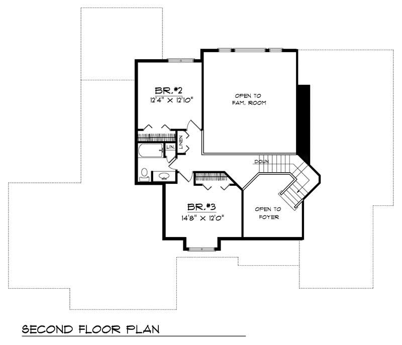 Floor Plan Second Story of Country Plan #101-1131
