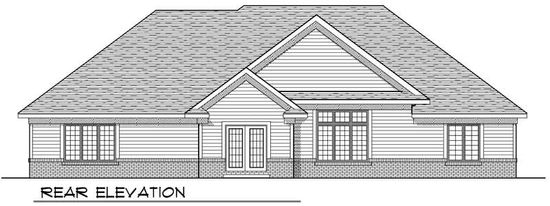 Home Plan Rear Elevation of this 3-Bedroom,2411 Sq Ft Plan -101-1134