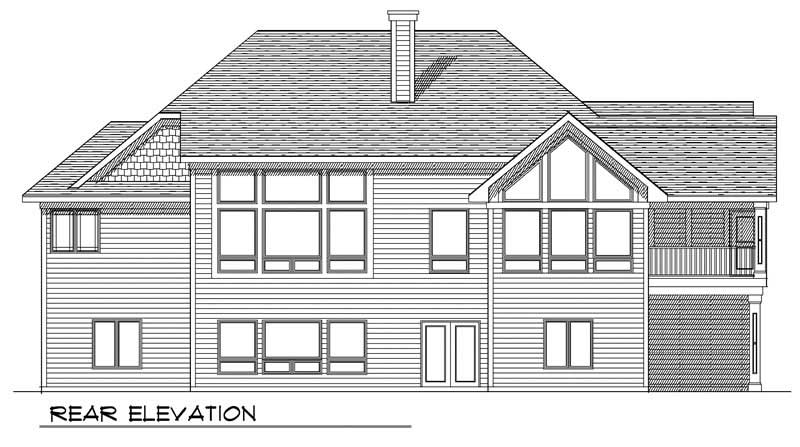 Home Plan Rear Elevation of this 3-Bedroom,3715 Sq Ft Plan -101-1135
