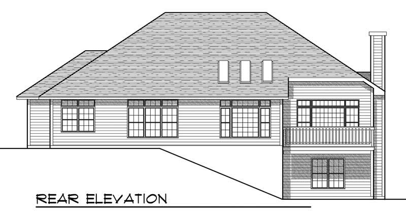 Home Plan Rear Elevation of this 2-Bedroom,2238 Sq Ft Plan -101-1138