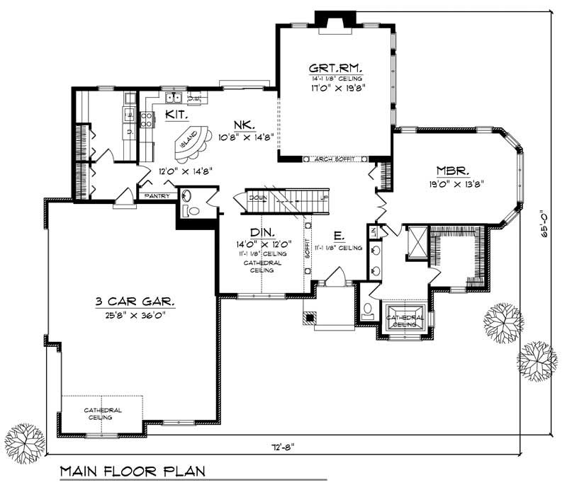 Floor Plan First Story of Craftsman Plan #101-1139