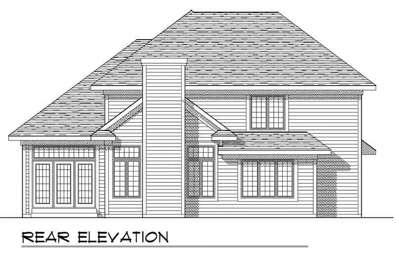 Home Plan Rear Elevation of this 3-Bedroom,1980 Sq Ft Plan -101-1140