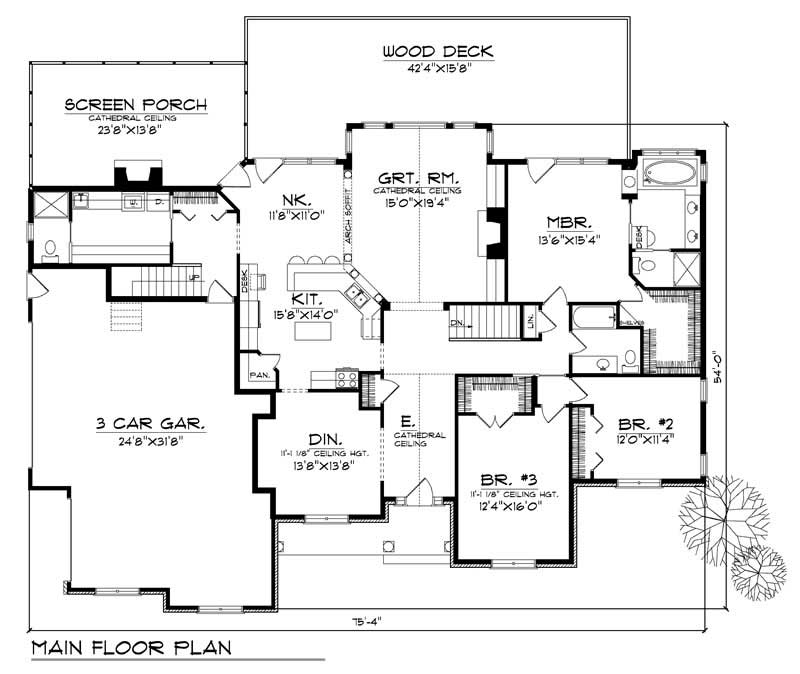Floor Plan First Story of Country Plan #101-1146
