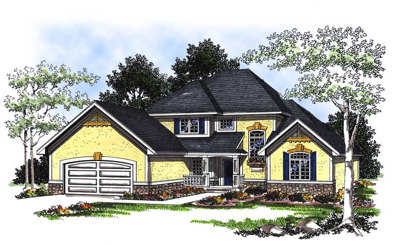 Front View of this 4-Bedroom, 2712 Sq Ft Plan - 101-1152
