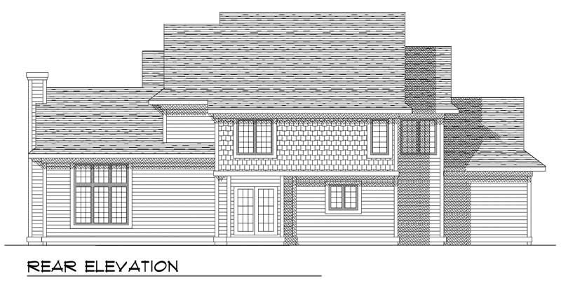 Home Plan Rear Elevation of this 4-Bedroom,2345 Sq Ft Plan -101-1153