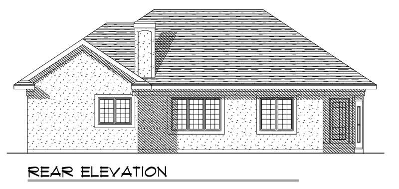Home Plan Rear Elevation of this 3-Bedroom,1796 Sq Ft Plan -101-1155
