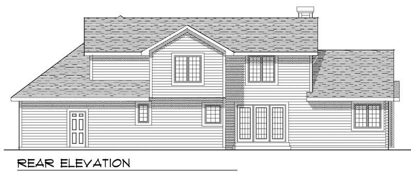 Home Plan Rear Elevation of this 3-Bedroom,2147 Sq Ft Plan -101-1157