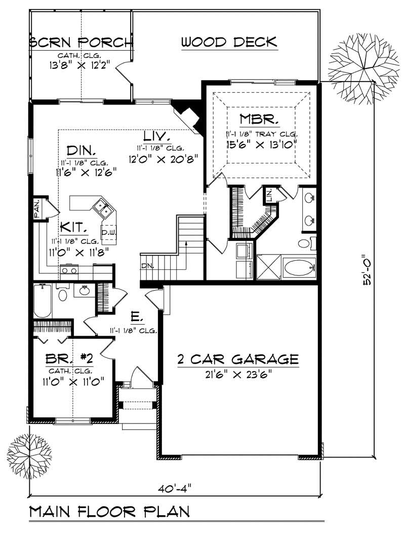 Floor Plan First Story of Ranch Plan #101-1165