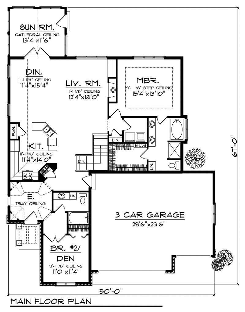 Floor Plan First Story of Small House Plans #101-1167