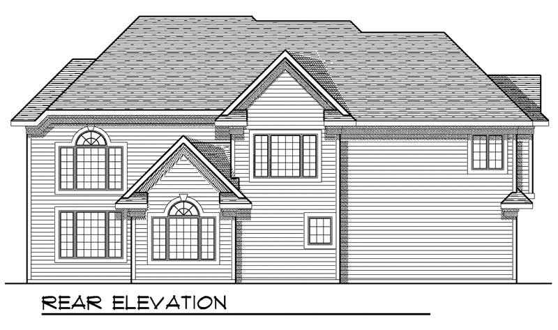 Home Plan Rear Elevation of this 4-Bedroom,3033 Sq Ft Plan -101-1186