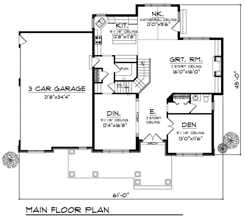 Floor Plan First Story of Colonial Plan #101-1186