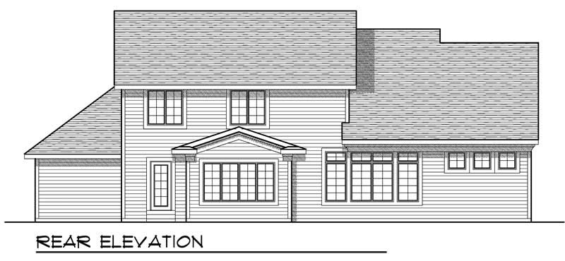 Home Plan Rear Elevation of this 4-Bedroom,2498 Sq Ft Plan -101-1188