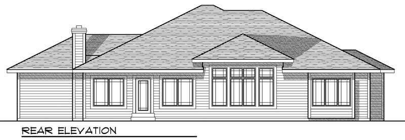 Home Plan Rear Elevation of this 3-Bedroom,1938 Sq Ft Plan -101-1189
