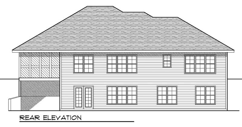 Home Plan Rear Elevation of this 5-Bedroom,2690 Sq Ft Plan -101-1190