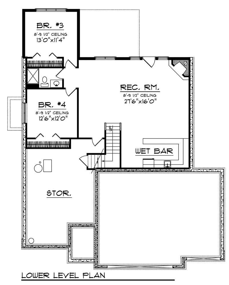 Floor Plan Basement of Country Plan #101-1193