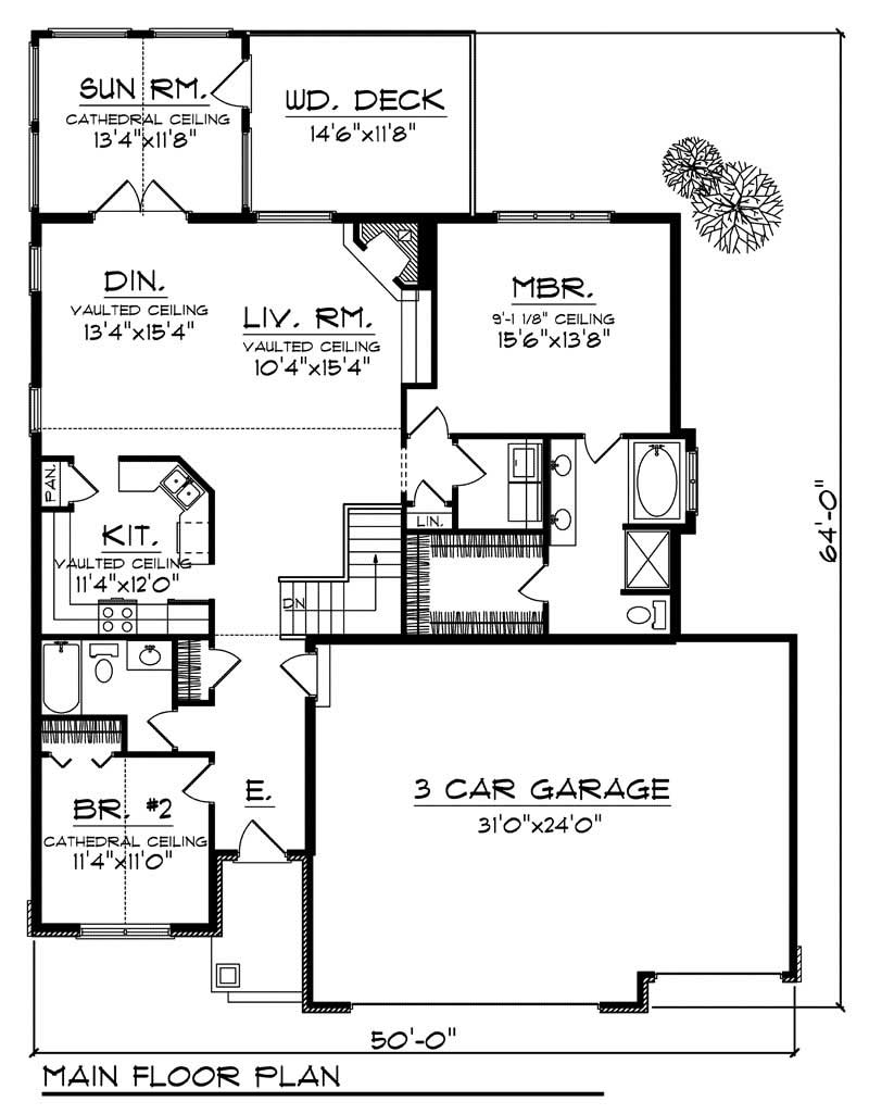 Floor Plan First Story of Country Plan #101-1193