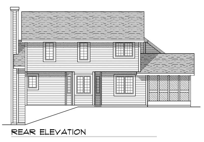 Home Plan Rear Elevation of this 3-Bedroom,1929 Sq Ft Plan -101-1194