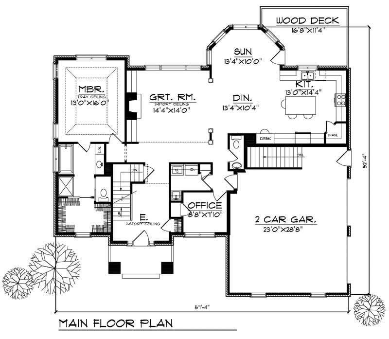 Floor Plan First Story of European Plan #101-1209