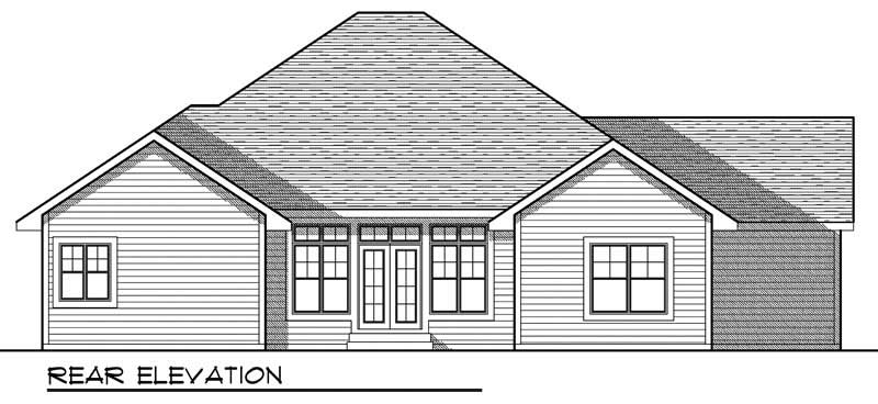 Home Plan Rear Elevation of this 3-Bedroom,1930 Sq Ft Plan -101-1219