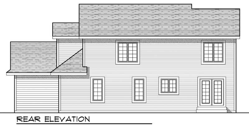 Home Plan Rear Elevation of this 4-Bedroom,1950 Sq Ft Plan -101-1220