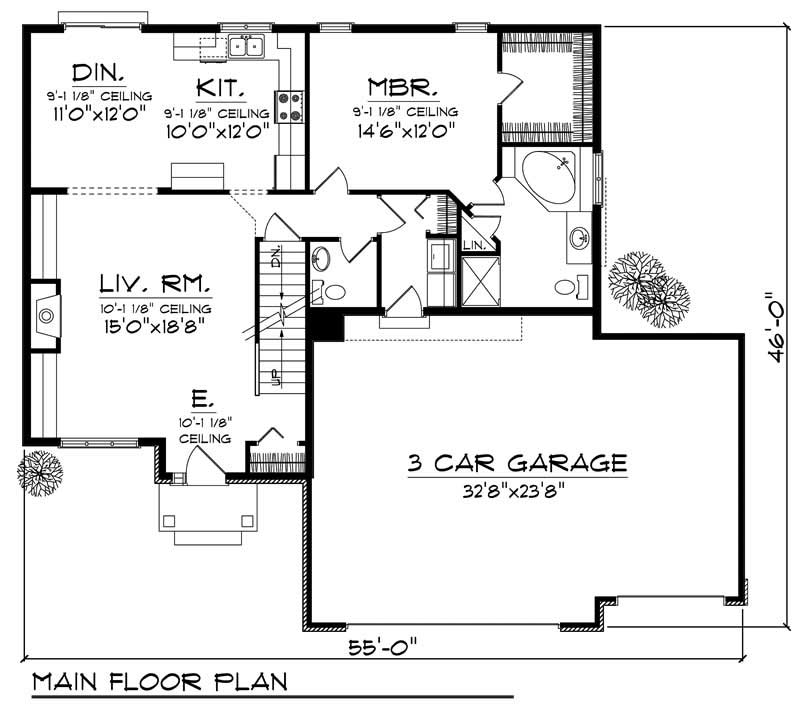 Floor Plan First Story of Country Plan #101-1220