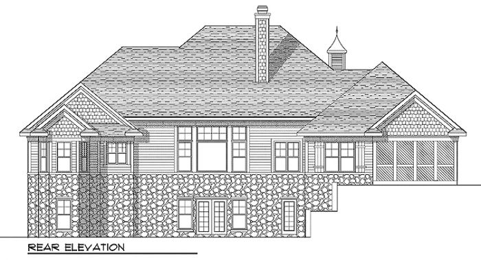 Home Plan Rear Elevation of this 3-Bedroom,2239 Sq Ft Plan -101-1222