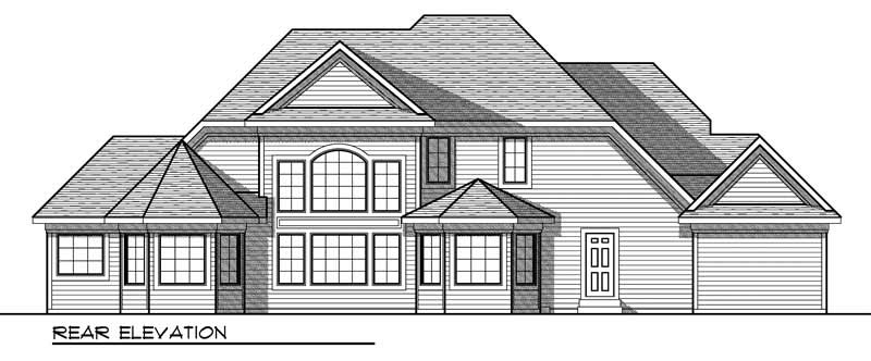 Home Plan Rear Elevation of this 4-Bedroom,2874 Sq Ft Plan -101-1224