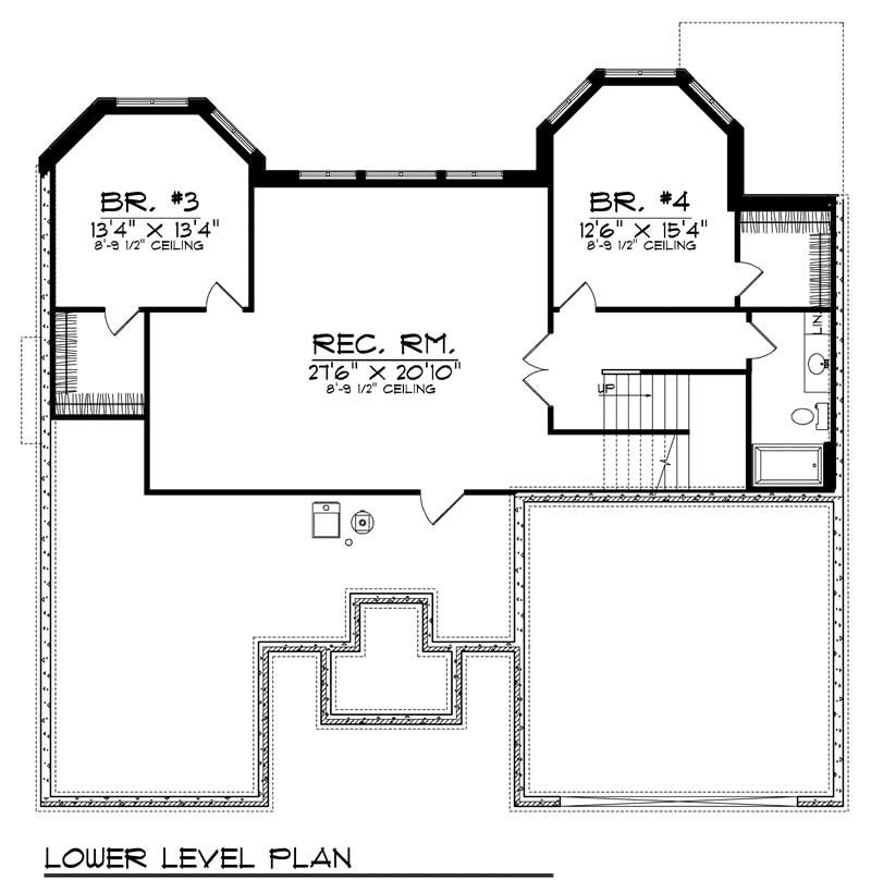 Floor Plan Basement of Ranch Plan #101-1227