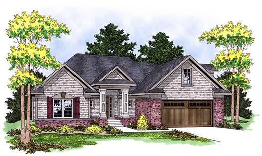 Front View of this 4-Bedroom, 3014 Sq Ft Plan - 101-1227