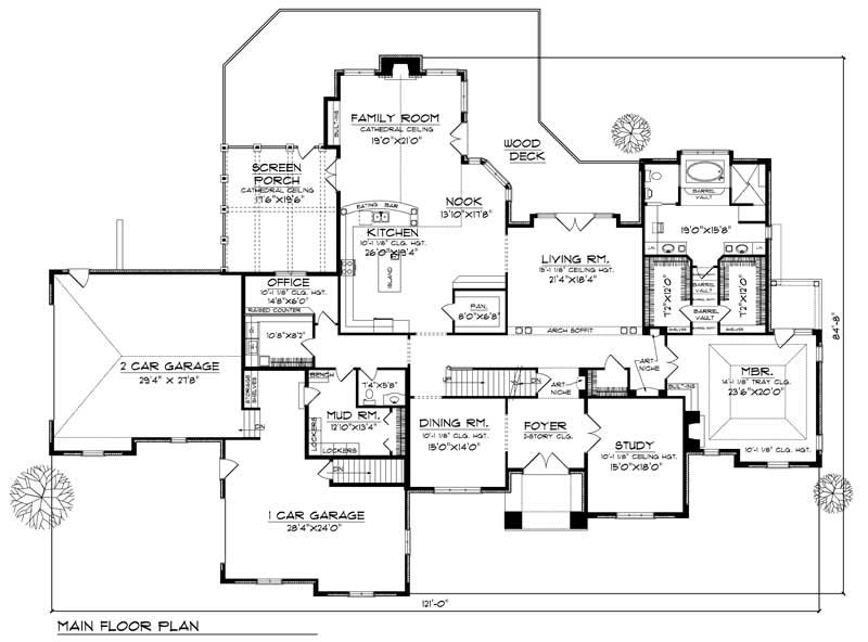 Floor Plan First Story of European Plan #101-1228