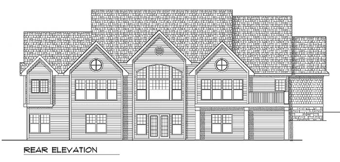 Home Plan Rear Elevation of this 3-Bedroom,2269 Sq Ft Plan -101-1229