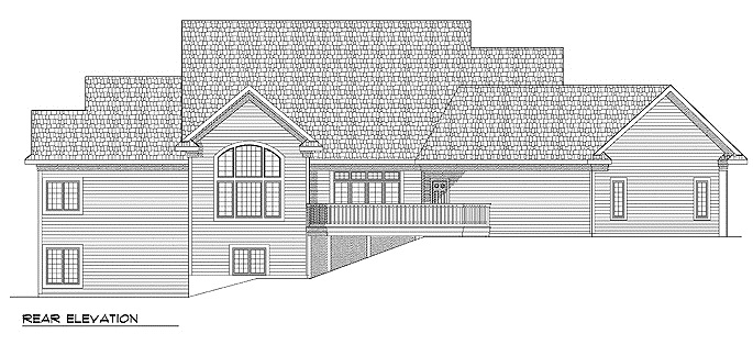 Home Plan Rear Elevation of this 4-Bedroom,5640 Sq Ft Plan -101-1230