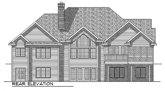 Home Plan Rear Elevation of this 3-Bedroom,4303 Sq Ft Plan -101-1235