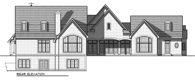 Home Plan Rear Elevation of this 4-Bedroom,6223 Sq Ft Plan -101-1236