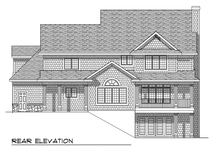 Home Plan Rear Elevation of this 3-Bedroom,2800 Sq Ft Plan -101-1237