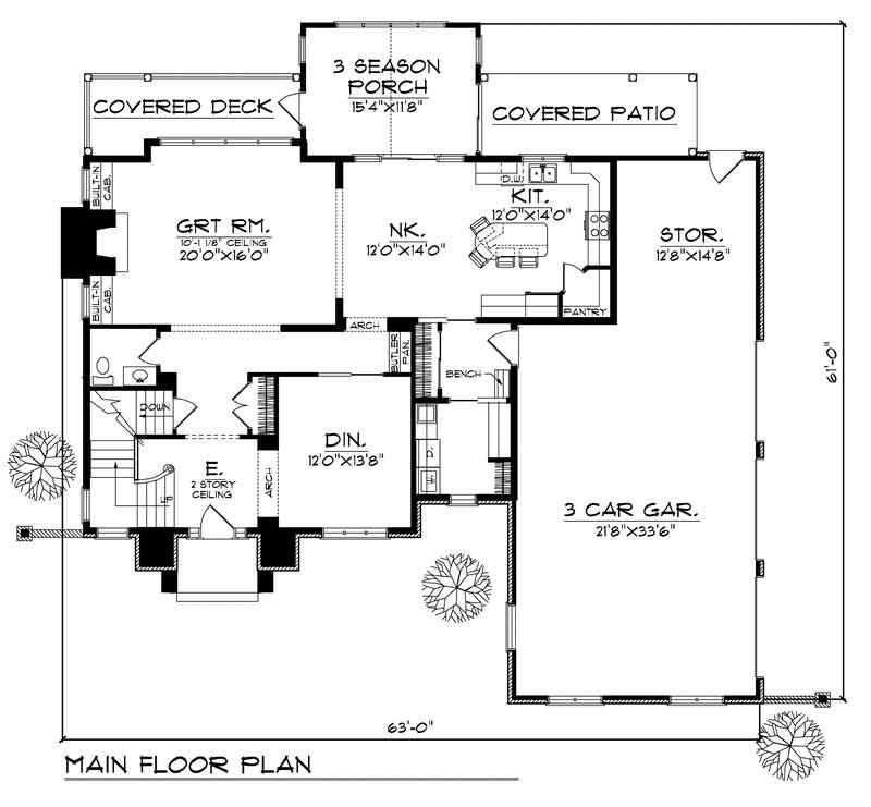 Floor Plan First Story of Colonial Plan #101-1237
