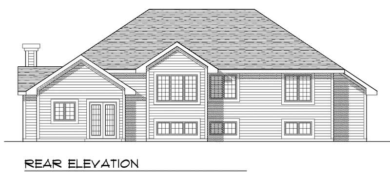 Home Plan Rear Elevation of this 3-Bedroom,1894 Sq Ft Plan -101-1240