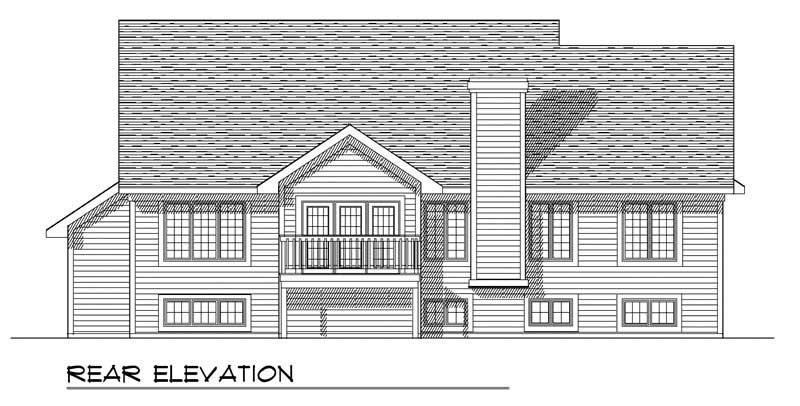 Home Plan Rear Elevation of this 3-Bedroom,1806 Sq Ft Plan -101-1241