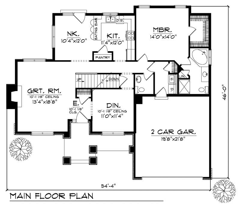 Floor Plan First Story of Country Plan #101-1244