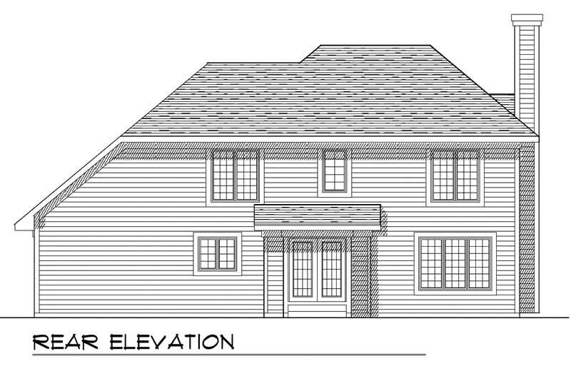 Home Plan Rear Elevation of this 3-Bedroom,1679 Sq Ft Plan -101-1245