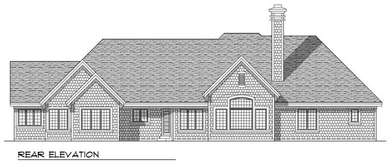 Home Plan Rear Elevation of this 3-Bedroom,2991 Sq Ft Plan -101-1246