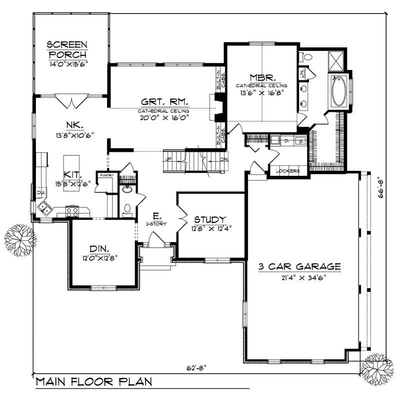 Floor Plan First Story of Country Plan #101-1247