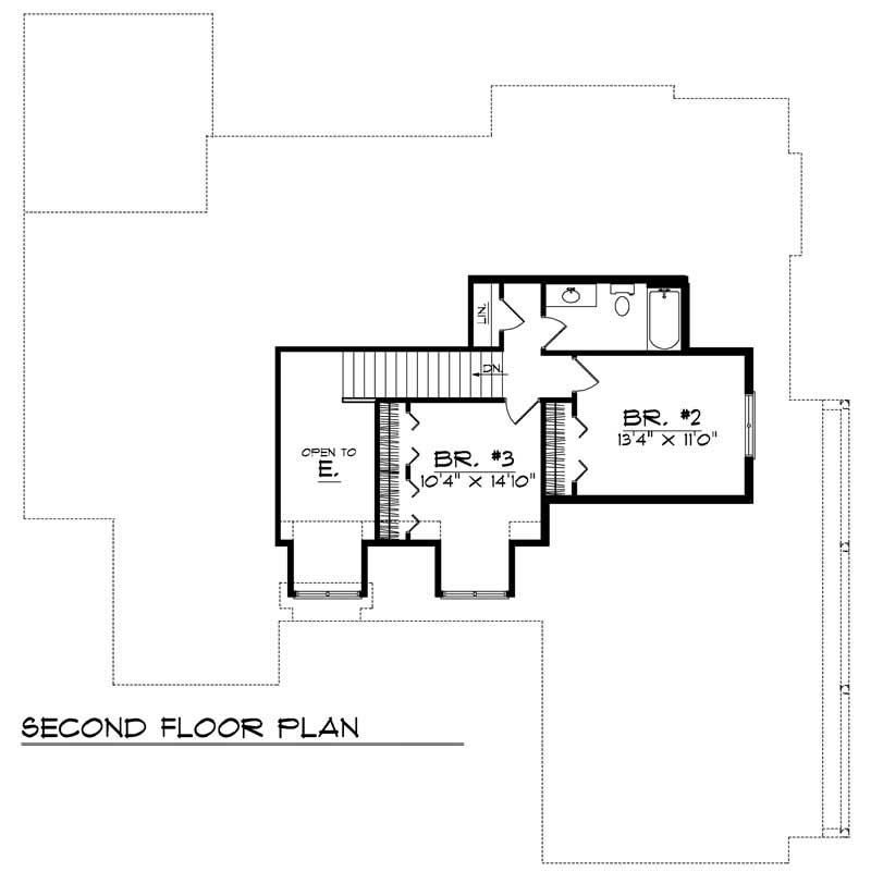 Floor Plan Second Story of Country Plan #101-1247